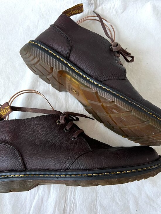 Dr Martens boots Sussex dark brown leather chukka mens size 12 ankle short docs